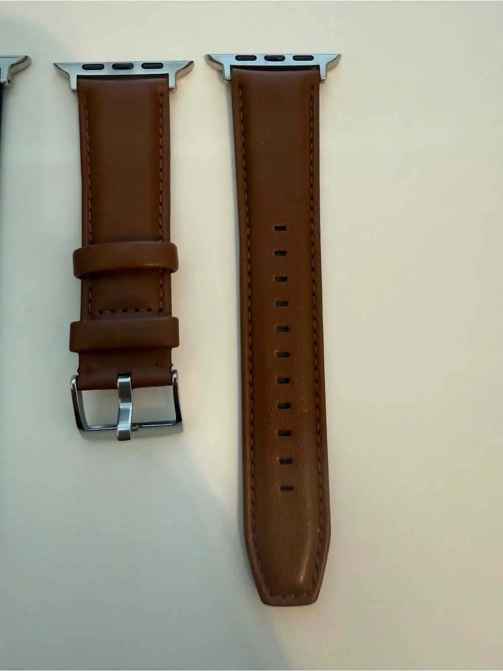 New Replacement Leather Apple Watch Bands - Black and Brown Set